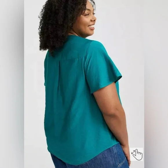 New Torrid Harper Shortsleeved Top in Stunning Teal/Emerald - Size 2X (18-20) - Picture 3 of 10